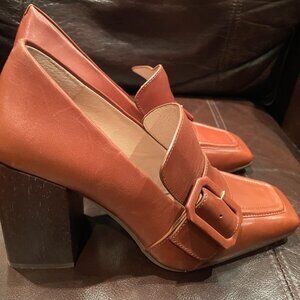 Louise Et Cie Women Square-toe Brown Ovidio Block Heel Shoes Mismatch size 9/9.5